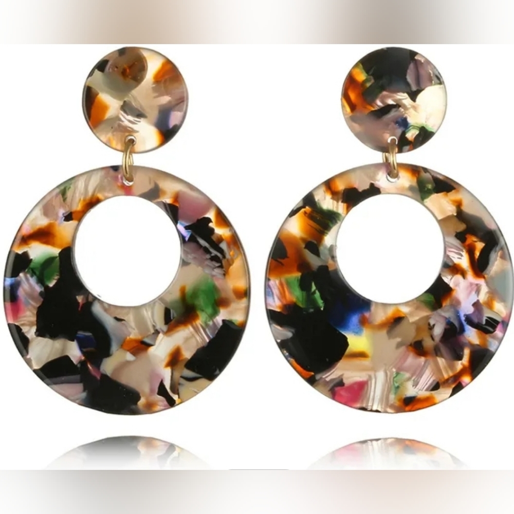 NWT multi color enamel earrings